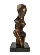 JOAN MILDER, Lunette, 1997, bronze sculpture, signed "M, 3/7, '97", with Noel Stott Fine Art Gallery documentation. 33cm high.