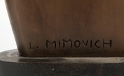 LEOPOLDINE MIMOVICH (1949 - ), Mother and Child, cast bronze on ebonized plinth, signed "L. Mimovich", 31cm high - 2