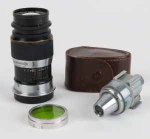 LEITZ lens (f=9cm), together with a LEITZ viewfinder, (2 items)