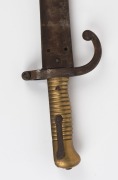 Chassepot antique French sword bayonet and scabbard, 19th century, ​​​​​​​70cm long - 2