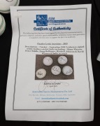 Australian ODI Cricketers: five signed white leather cricket balls comprising – Shane Watson, Peter Siddle, Doug Bollinger, Mitchell Johnson & David Warner (5 balls in total). With ASM Certificate of Authenticity. - 2