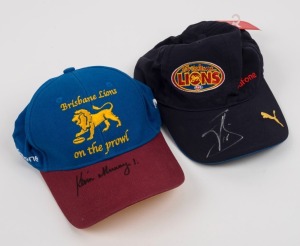 BRISBANE LIONS: Two signed caps - Kevin Murray and Jonathan Brown. With ASM Certificate of Authenticity. (2).