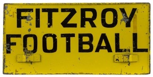 FITZROY FOOTBALL vintage metal tram destination sign,  28cm x 58cm 