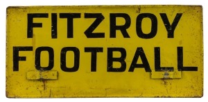 FITZROY FOOTBALL vintage metal tram destination sign,  28cm x 58cm 