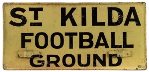 ST KILDA FOOTBALL GROUND vintage metal tram destination sign,  ​​​​​​​28cm x 58cm