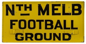 NORTH MELBOURNE FOOTBALL GROUND vintage metal tram destination sign,  ​​​​​​​28cm x 58cm