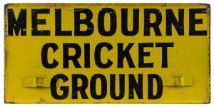 MELBOURNE CRICKET GROUND and MARKET STREET double sided vintage metal tram destination sign,  28cm x 58cm