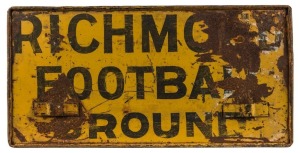 RICHMOND FOOTBALL GROUND  vintage metal tram destination sign,  ​​​​​​​28cm x 58cm