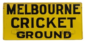 MELBOURNE CRICKET GROUND vintage metal tram destination sign,  28cm x 58cm