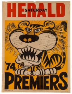 RICHMOND: 1974 original WEG Premiership poster. Minor faults. 66.5 x 50cm.