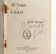 33 YEARS CRICKET by Frank Iredale [Sydney, Beatty, Richardson & Co.] 1920, 168pp plus photos. Reminiscences of a fine Australian batsman of the 1890s.&nbsp;Original pictorial card wrappers. - 4
