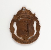 Fifth Test Melbourne Cricket Ground 1936-37: Group of three original press photos featuring Bradman (various sizes); together with a Melbourne Cricket Club 1936-37 membership fob (by Bentley & Son). (4 items) - 5