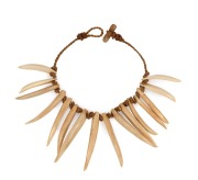 WASEKASEKA&nbsp;Fijian chieftain's whale&nbsp;tooth necklace, 19th century. Acquired in New Zealand and restrung in the late 1960's. Provenance Private Collection, Victoria.