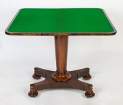 An antique English rosewood fold-over card table, circa 1835, ​​​​​​​75cm high, 92cm wide, 45cm deep - 2