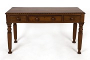 An antique Anglo-Indian padouk side table with three drawers, early 19th century, ​​​​​​​67cm high, 121cm wide, 52cm deep