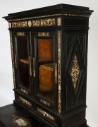 An antique French bonheur du jour lady's bureau desk, ebony inlaid with ivory and turtle shell, 18th century, 168cm high, 77cm wide, 48cm deep - 4