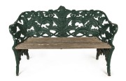 COALBROOKDALE (attributed) "Fern" pattern antique cast iron garden seat, 19th century, ​​​​​​​142cm across the arms