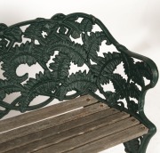 COALBROOKDALE (attributed) "Fern" pattern antique cast iron garden seat, 19th century, ​​​​​​​142cm across the arms - 4