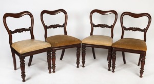 A set of four saddleback antique mahogany chairs, mid 19th century