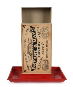 BRYANT & MAY'S vintage point of sale match advertising piece on red metal base, early to mid 20th century, ​​​​​​​44cm high overall