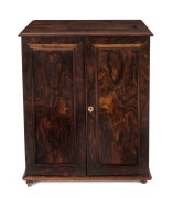 William IV antique English rosewood collector's cabinet with two doors concealing a bank of ten graduated drawers, with polished mahogany linings, circa 1835-40, 73cm high, 59cm wide, 39cm deep - 3