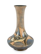 MOORCROFT "Fish" pattern English pottery vase on blue ground, impressed "Moorcroft, Made In England", 31cm high