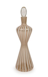 A Murano latticino glass decanter, circa 1950s, ​​​​​​​35cm high