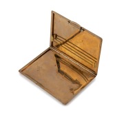 An Art Deco 9ct solid yellow gold cigarette case, circa 1920s, stamped "9, 375", 11.5cm wide, 164 grams - 2