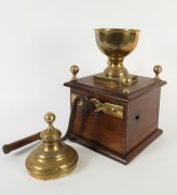 An antique bench top coffee grinder of unusually large proportions, 19th century, 65cm high - 2