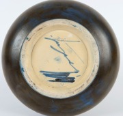 MOORCROFT "Fish" pattern English pottery vase on blue ground, impressed "Moorcroft, Made In England", 31cm high - 2