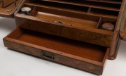 An antique English burr walnut desk compendium with slope top, 19th century, ​​​​​​​26cm high, 41cm wide, 33cm deep - 3