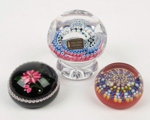 Three vintage glass paperweights, by WHITEFRIARS, CRIEFF and PHOENIX, 20th century, ​​​​​​​the largest 8.5cm high