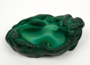 A Bohemian malachite glass figural bowl, circa 1930s, 20cm wide - 2