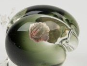 A Murano glass snail ornament, engraved signature to base dated 1976,&nbsp;with original foil label, 10cm high, 15cm long - 2