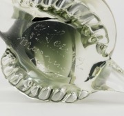 A Murano glass snail ornament, engraved signature to base dated 1976,&nbsp;with original foil label, 10cm high, 15cm long - 5