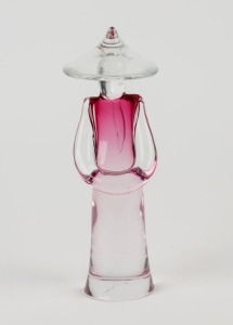 A Murano glass statue of a Chinese figure, engraved signature to base (illegible), 22cm high