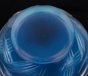 ETLING&nbsp;French opalescent Art Deco circular glass jewellery box with floral motif, stamped "Etling, France, 273", 8cm high, 11cm diameter - 2