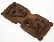 An antique Black Forest adjustable bookstand with hunting scene ends, 19th century, ​​​​​​​16cm high, 34cm wide when closed - 3