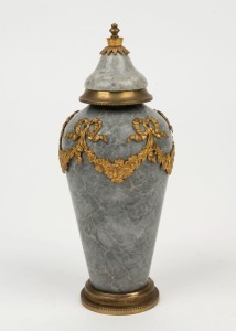 An antique French hard stone urn with ormolu mounts, 19th century, 18cm high