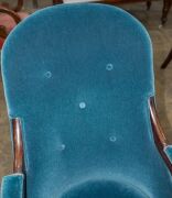 A Colonial Australian cedar easy chair with finely turned legs and scrolled arms, circa 1850,&nbsp; 62cm across the arms&nbsp; - 4