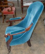 A Colonial Australian cedar easy chair with finely turned legs and scrolled arms, circa 1850,&nbsp; 62cm across the arms&nbsp; - 10