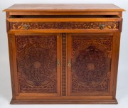 An antique Australian cedar and pine sideboard with Germanic fretwork carving, Barossa Valley, South Australian origin, 19th century, ​​​​​​​118cm high, 129cm wide, 48cm deep - 3