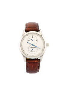LOUIS ERARD: Gentleman's stainless steel chronograph wristwatch. Papers.