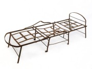 CONVICT BED cast and wrought iron construction with original strap work, 19th century, 34cm high, 176cm long, 68cm wide - 2
