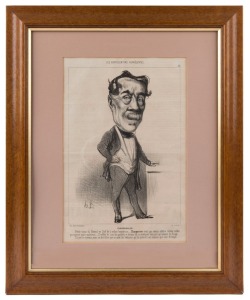 HONOR&Eacute; DAUMIER, GENERAL NICOLAS CHANGARNIER (1793-1877), lithograph caricature from a French periodical, circa 1875, attractively framed and glazed, overall 50 x 41cm