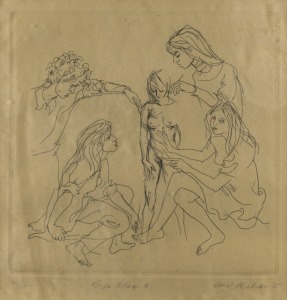 LOUIS KAHAN&nbsp;(1905-2002), Life Class B, lithograph, 10/15, signed lower right "Louis Kahan, '75", ​​​​​​​29 x 28cm, 54 x 51cm overall