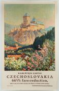 JIRÍ KOSINA (1891-?)  CZECHOSLOVAKIA / KARLŠTEJN CASTLE. 1935. lithograph in colours, [Prumyslová Tiskárna, Prague.], 99.5 x 62cm.