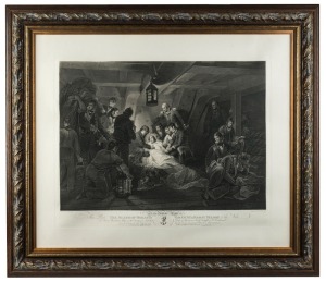WILLIAM BROMLEY (1769 - 1842) "THE DEATH OF HORATIO, VISCOUNT & BARON NELSON" lithograph after Arthur William Devis, 60 x 72cm, 78 x 90cm overall
