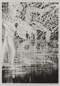 ARTHUR MERRIC BLOOMFIELD BOYD (1920-1999), At the Palace, I found a lane into strangeness, from the Narcissus Suite, 1983-84, etching & aquatint, artist's proof, signed & inscribed in lower margin, 60 x 43cm.