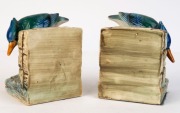 A pair of ceramic bird bookends, early to mid 20th century, ​​​​​​​12cm high - 2